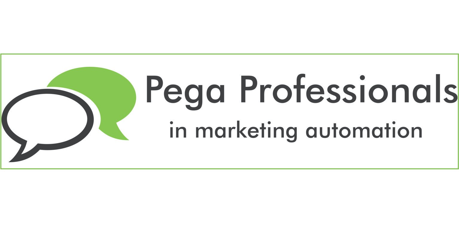 Logo Pega Professionals in marketing automation met kader